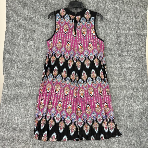 Nicole By‎ Nicole Miller Womens 6 Boho Pleated Shift Dress Retro Festival Chic - Picture 3 of 11